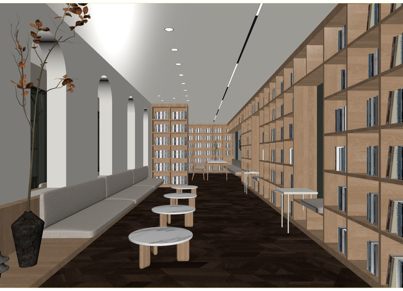 现代图书馆3D模型下载【ID:1214267502】