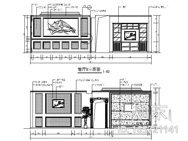 [毕业设计]120㎡现代简约欧式家装设计cad施工图下载【ID:165721141】