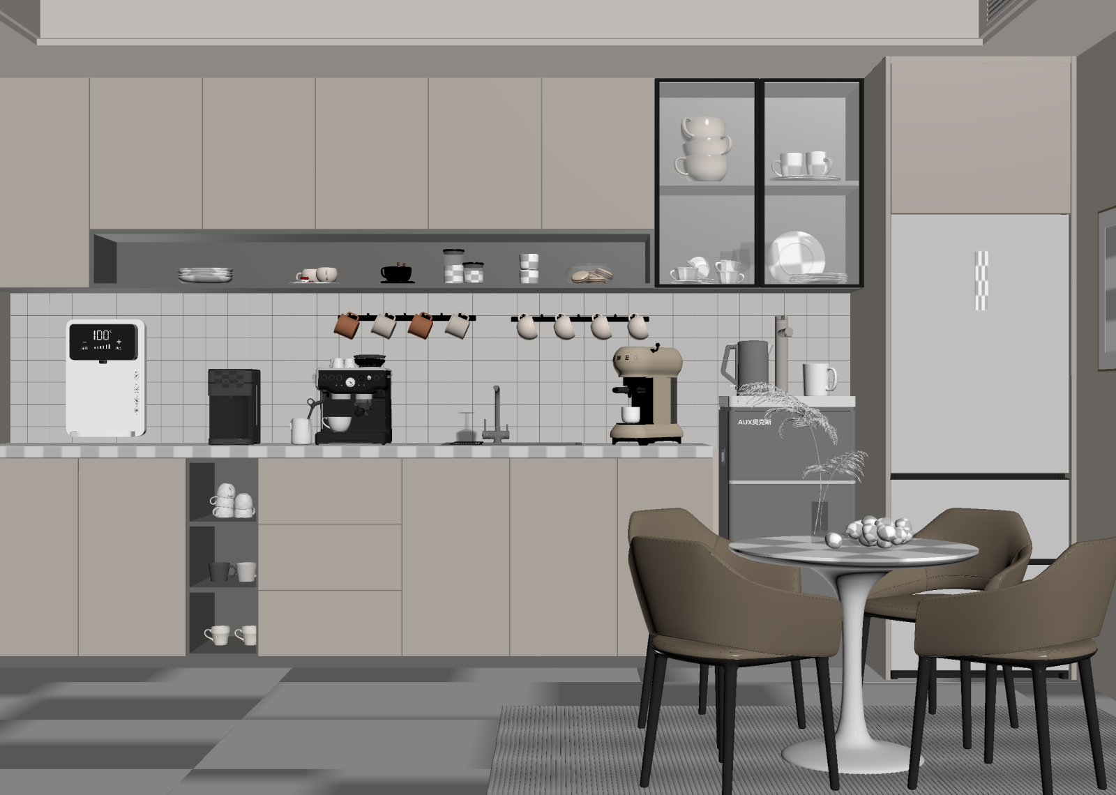 现代开放式厨房3D模型下载【ID:1214646414】