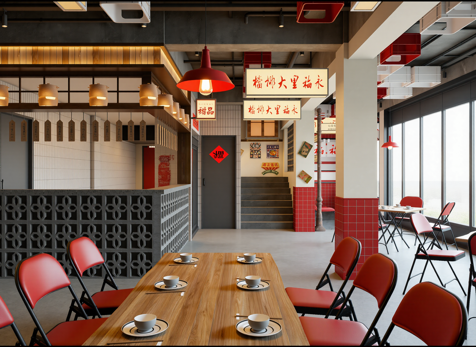 工业中餐厅3D模型下载【ID:1214709588】