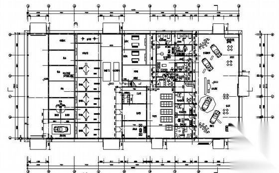 北京现代汽车某销售服务店建筑扩初图cad施工图下载【ID:160721129】