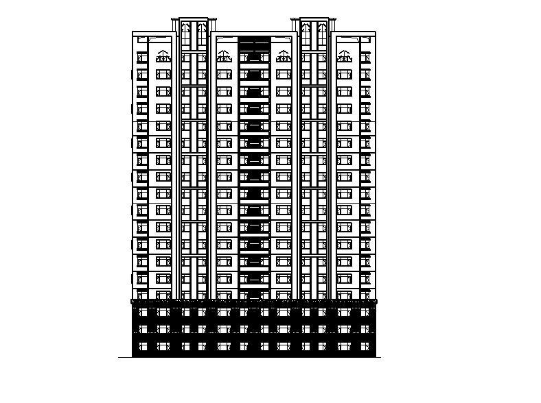 [宁夏]高层剪力墙结构塔式住宅楼施工图（含效果图及多...cad施工图下载【ID:149778133】