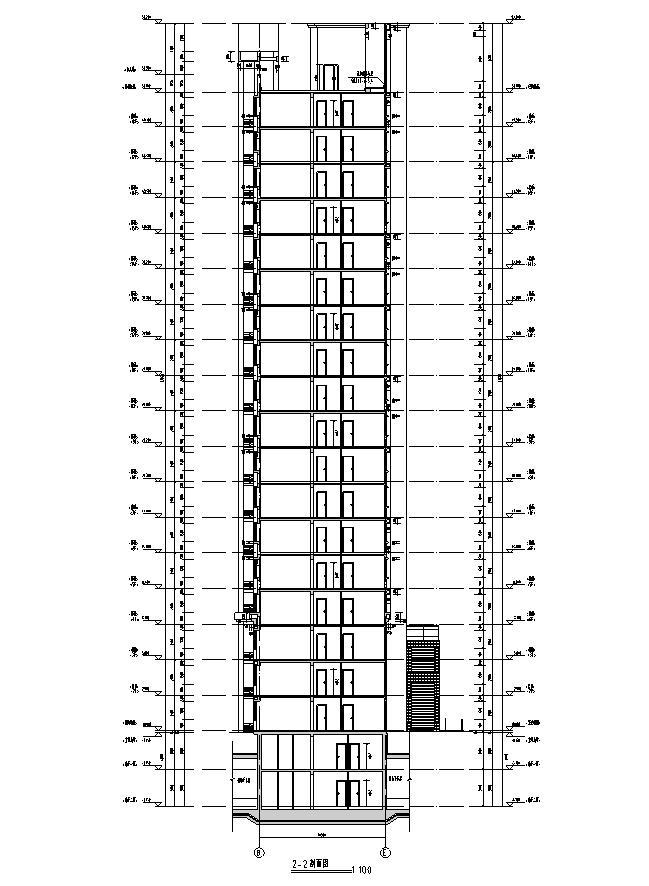 [宁夏]高层剪力墙结构塔式住宅楼施工图（含效果图及多...cad施工图下载【ID:149778133】