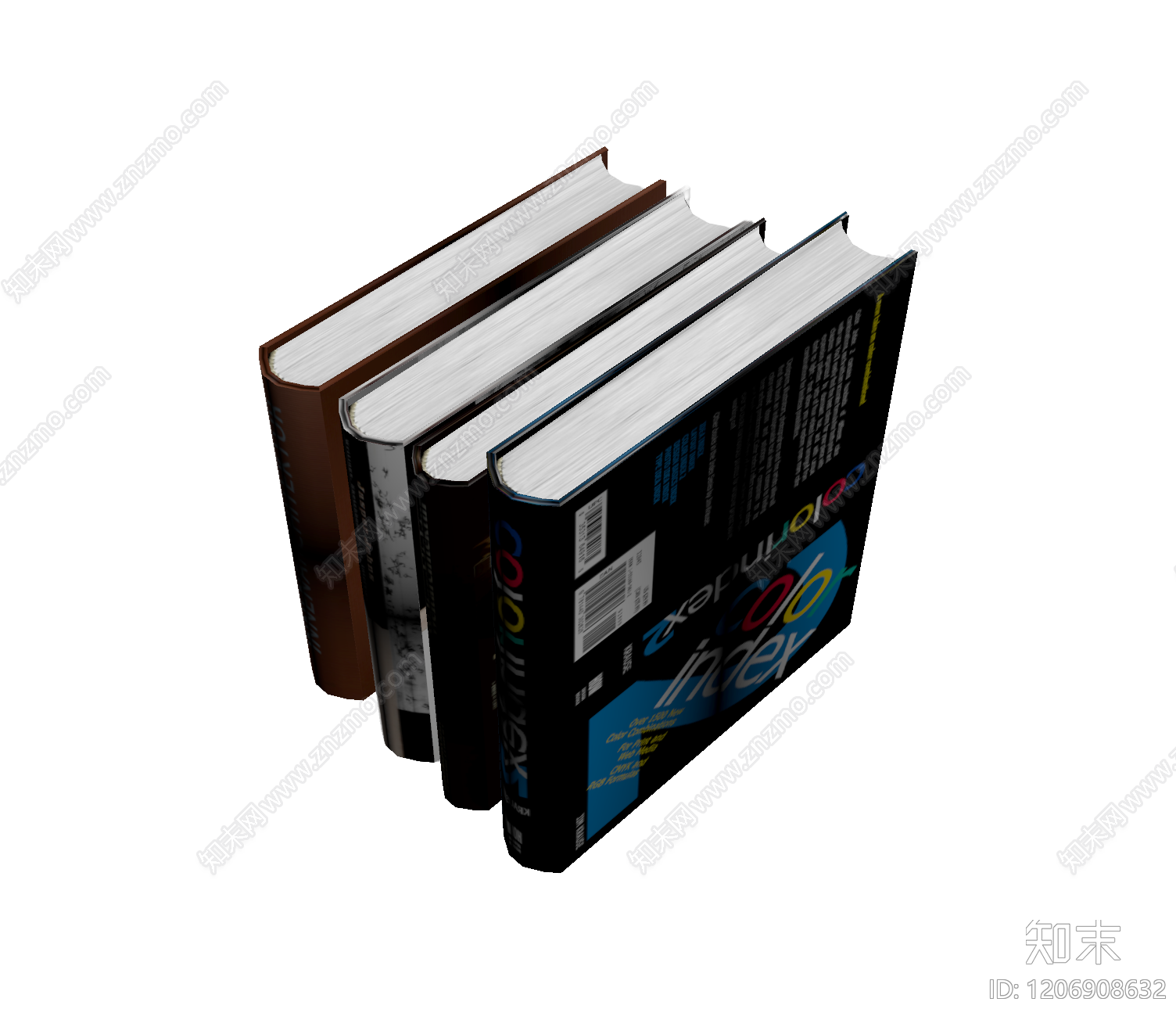 书籍堆叠组合模型3D模型下载【ID:1206908632】