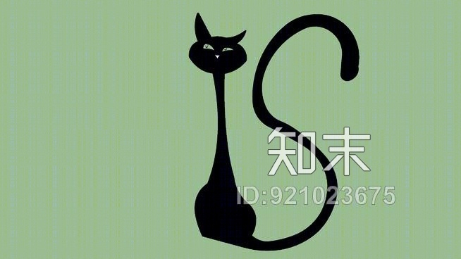 装饰木墙木面板的猫，猫，艺术墙的艺术SU模型下载【ID:921023675】