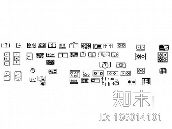 全套室内家居平面CAD图块下载施工图下载【ID:166014101】