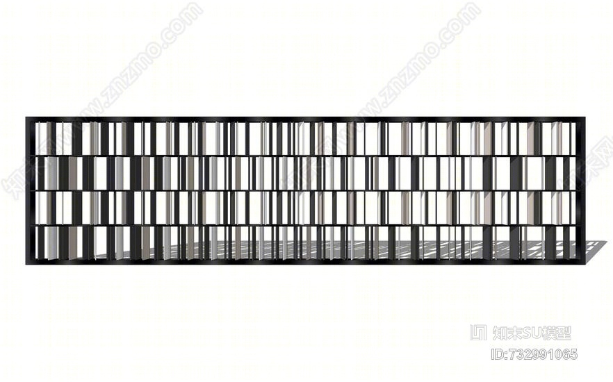 栅格景墙SU模型下载【ID:732991065】