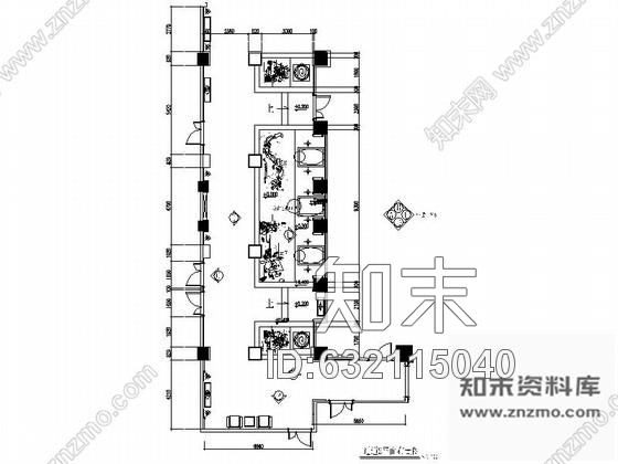 施工图商务会所水景装饰过道室内装修图cad施工图下载【ID:632115040】