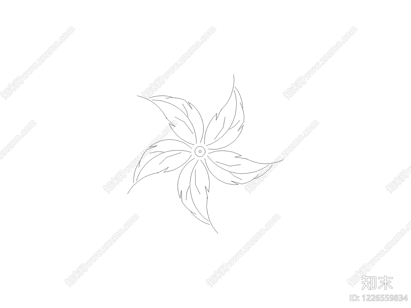 现代花CAD图纸