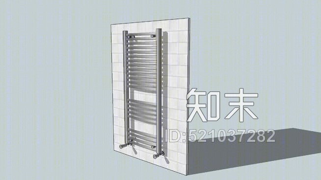热镀铬浴室毛巾轨道散热器1200×500毫米SU模型下载【ID:521037282】