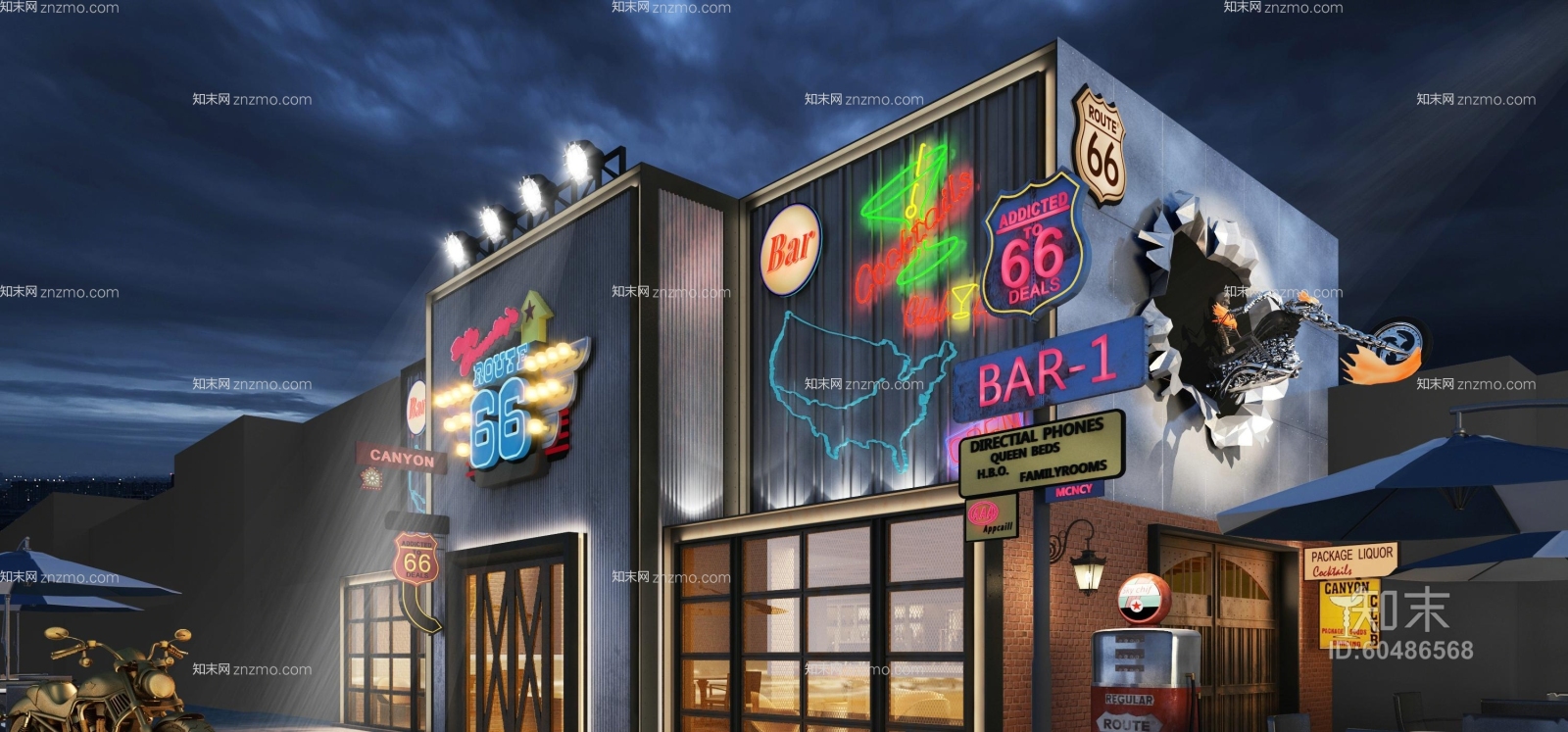 现代筒灯射灯组合3D模型下载【ID:60486568】