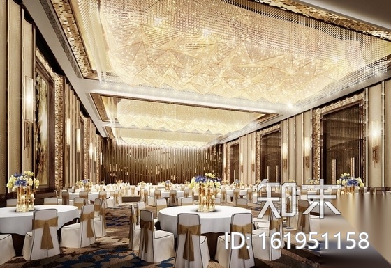 [广东]某超豪华金融酒店宴会厅室内装修施工图（含实景和...cad施工图下载【ID:161951158】