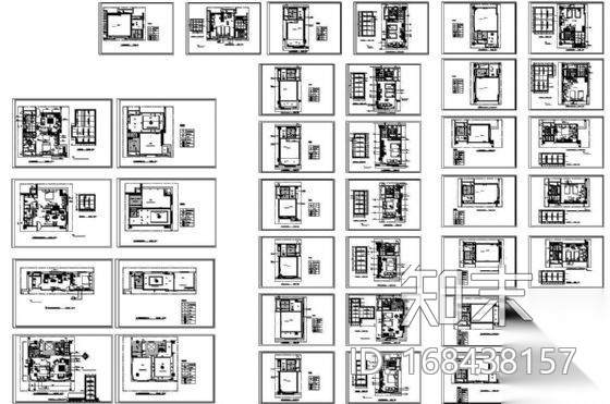 一些标准客房的家私布置图cad施工图下载【ID:168438157】