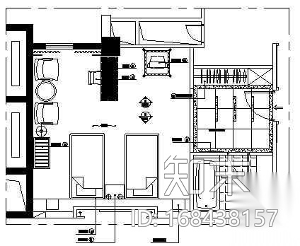 一些标准客房的家私布置图cad施工图下载【ID:168438157】