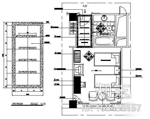 一些标准客房的家私布置图cad施工图下载【ID:168438157】