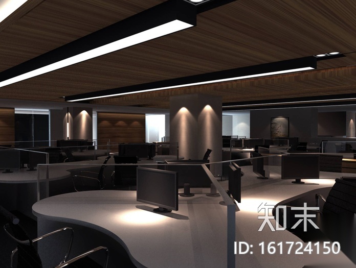 [上海]全套现代简约办公室施工图{含效果图}cad施工图下载【ID:161724150】