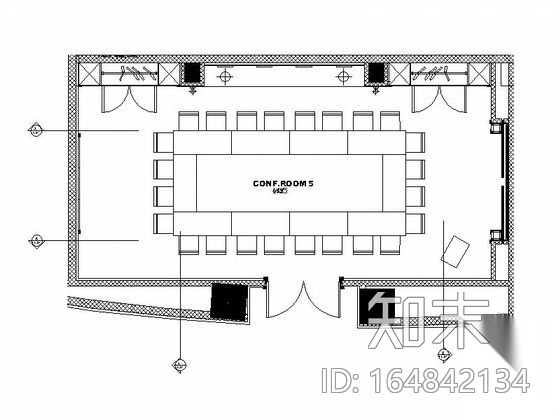 [天津]五星级酒店会议室设计装修图cad施工图下载【ID:164842134】