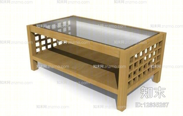 现代玻璃家居茶几3D模型下载【ID:12835267】