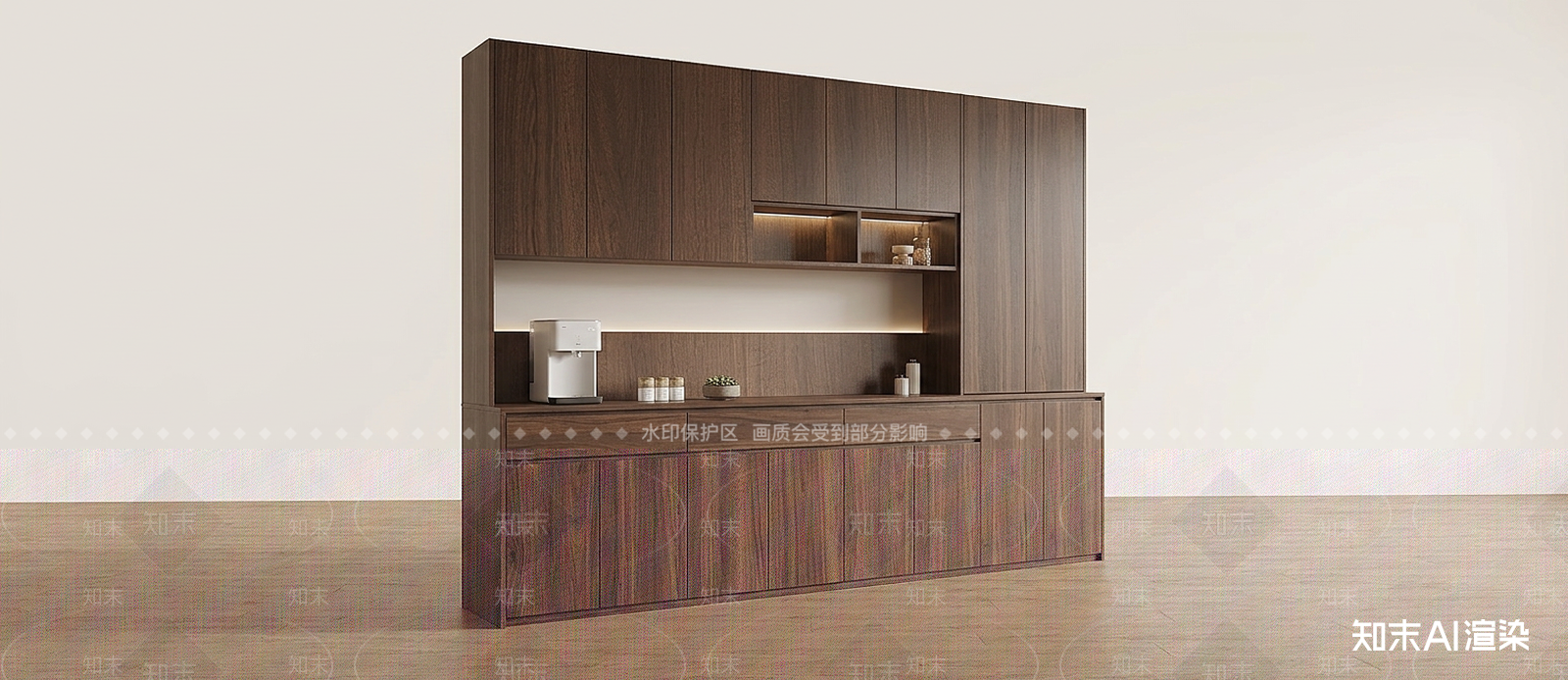 深色木质餐边柜餐边柜3D模型下载【ID:1227288743】