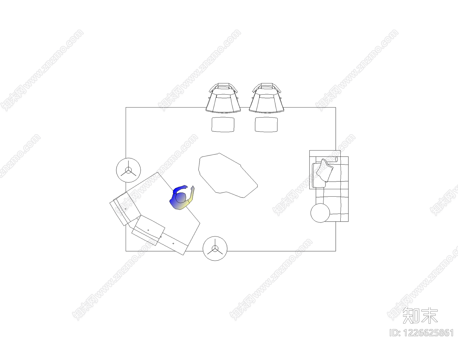 现代,意式沙发CAD图纸
