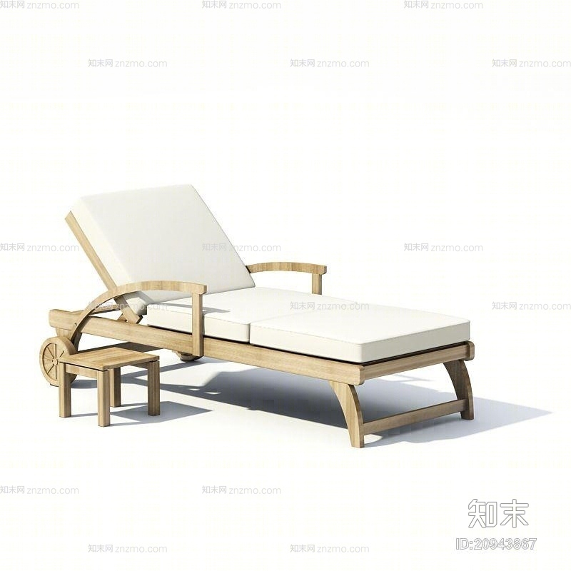 现代木艺躺椅3D模型下载【ID:20943867】