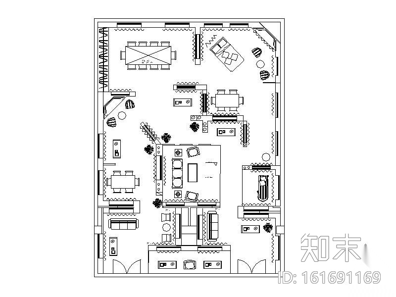 某窗帘展厅装修图cad施工图下载【ID:161691169】