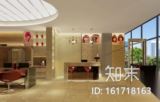 [北京]连锁理发店旗舰店施工图（含效果图）cad施工图下载【ID:161718163】