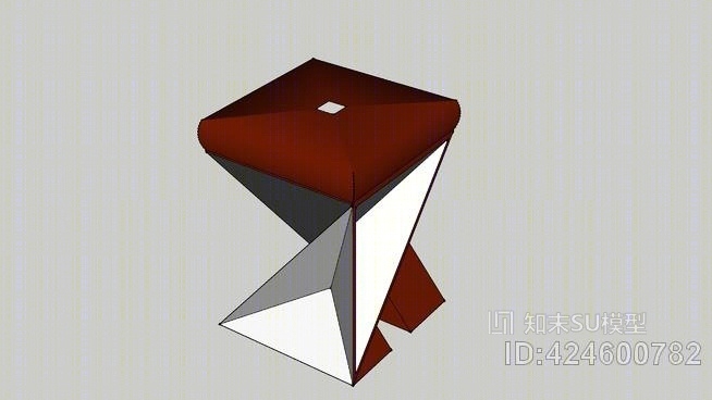 当代折纸座椅（巧克力和勃艮第产区）SU模型下载【ID:424600782】