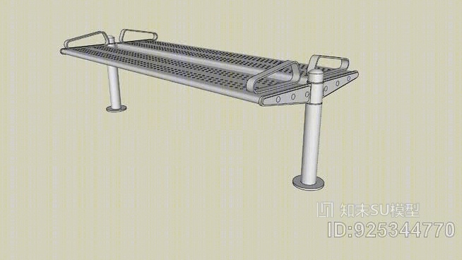 表单+曲面®跨坐座椅，双面，无靠背，卧式座椅，四扶手SU模型下载【ID:925344770】