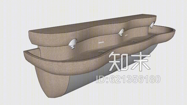 ELS-73000三站固体地面厕所系统SU模型下载【ID:621356180】