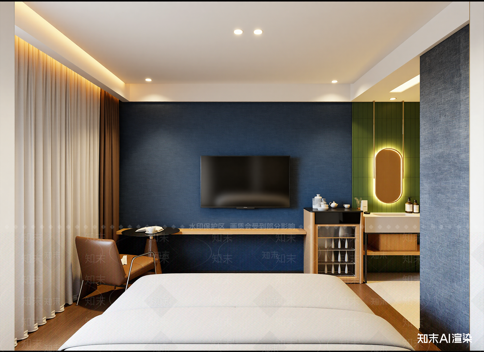 现代酒店客房3D模型下载【ID:1215141655】