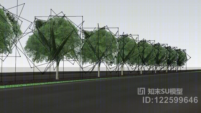 县乡公路19棵树-SU模型下载【ID:122599646】