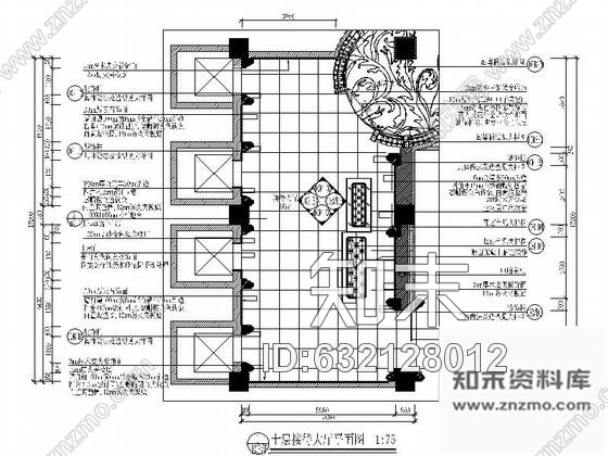 施工图夜总会奢华接待大厅室内装修图cad施工图下载【ID:632128012】