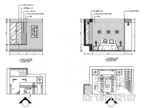 [天津]风景地产古典中式三居室装修施工图（含效果图）cad施工图下载【ID:167132107】