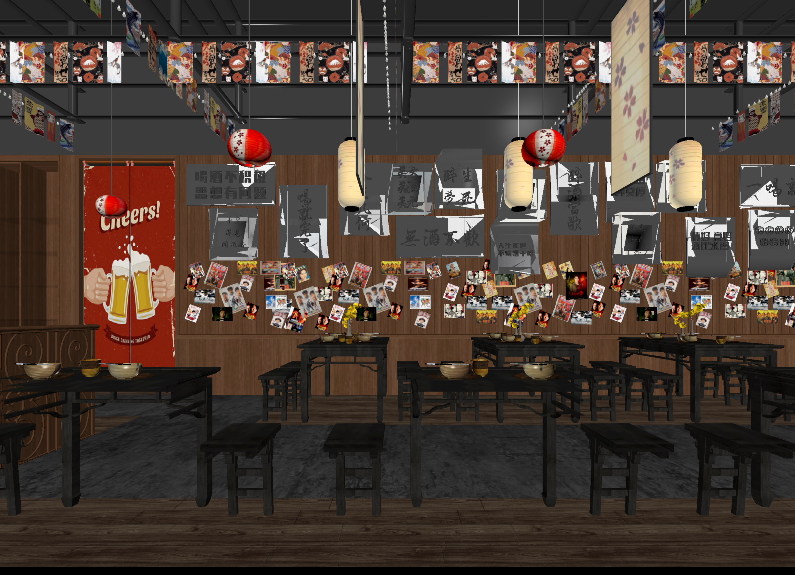 日式酒馆3D模型下载【ID:1214314797】
