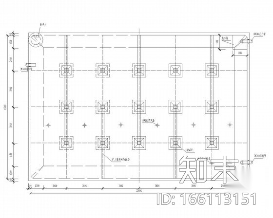 1000立方米矩形蓄水池施工图cad施工图下载【ID:166113151】