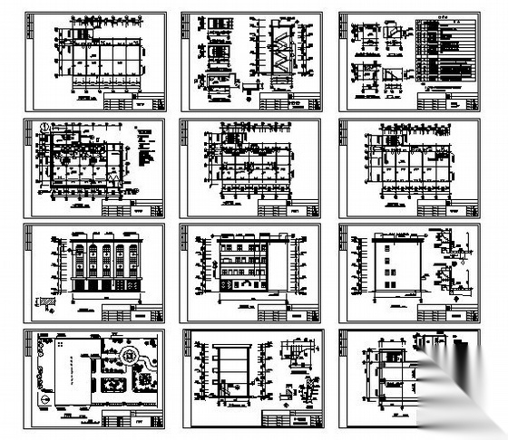 某四层商办楼建筑施工图cad施工图下载【ID:151640106】