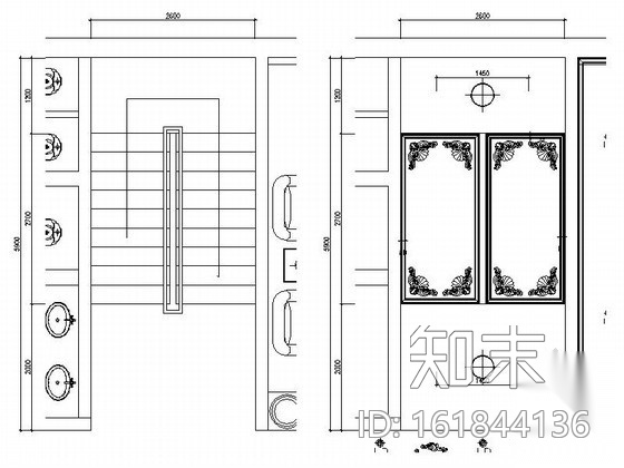 某奢华欧式足疗会所楼梯间装修图（含效果）cad施工图下载【ID:161844136】