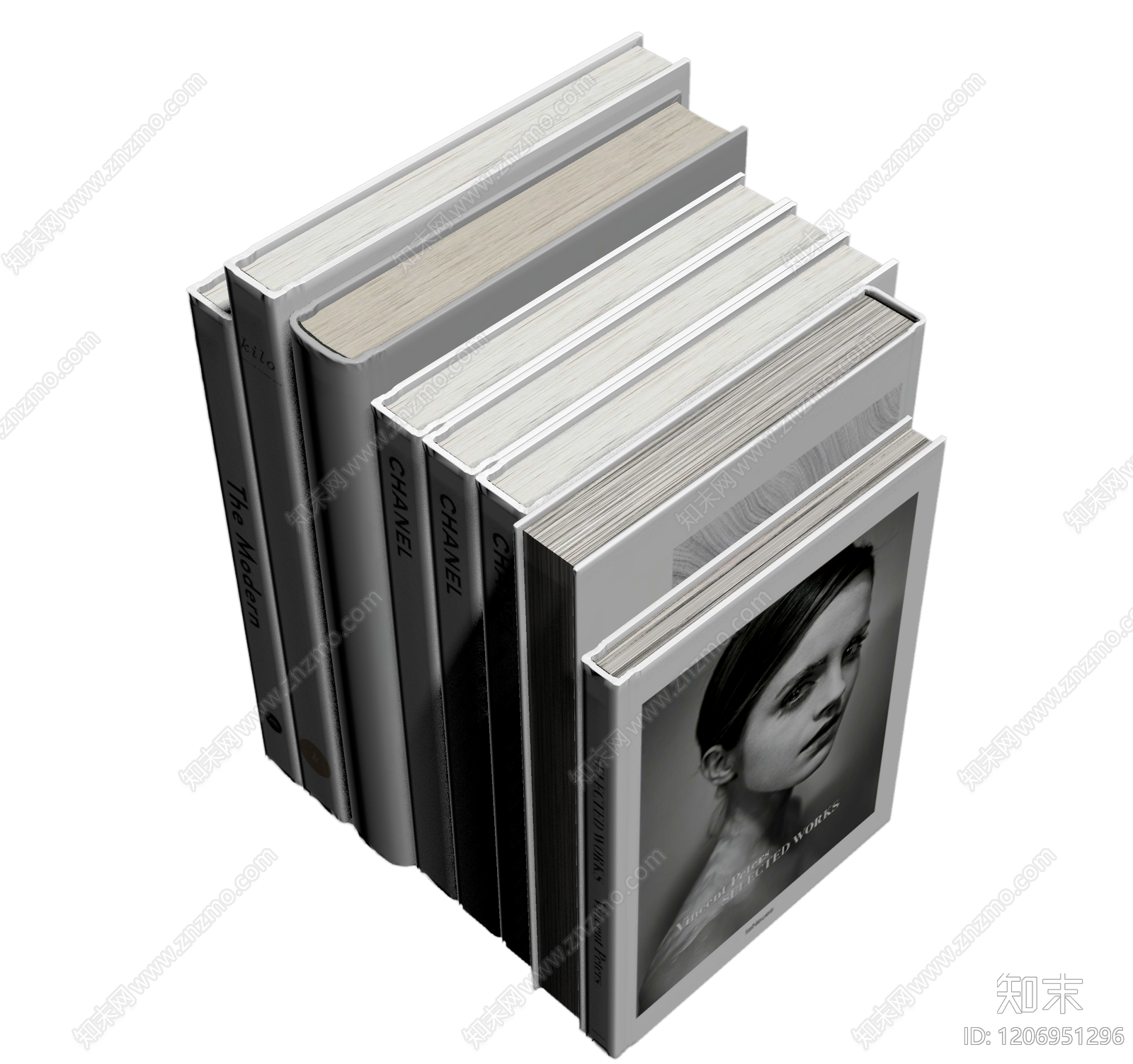 装饰书籍组合体3D模型下载【ID:1206951296】