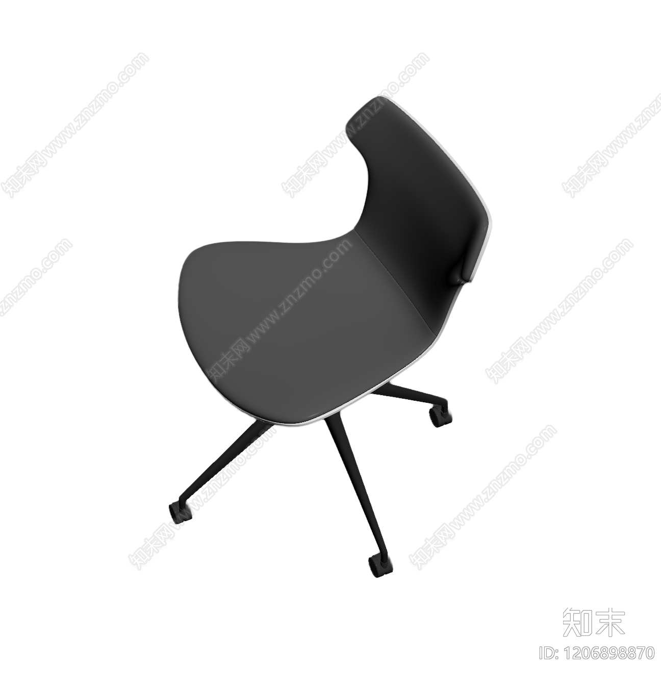 黑白办公椅3D模型下载【ID:1206898870】