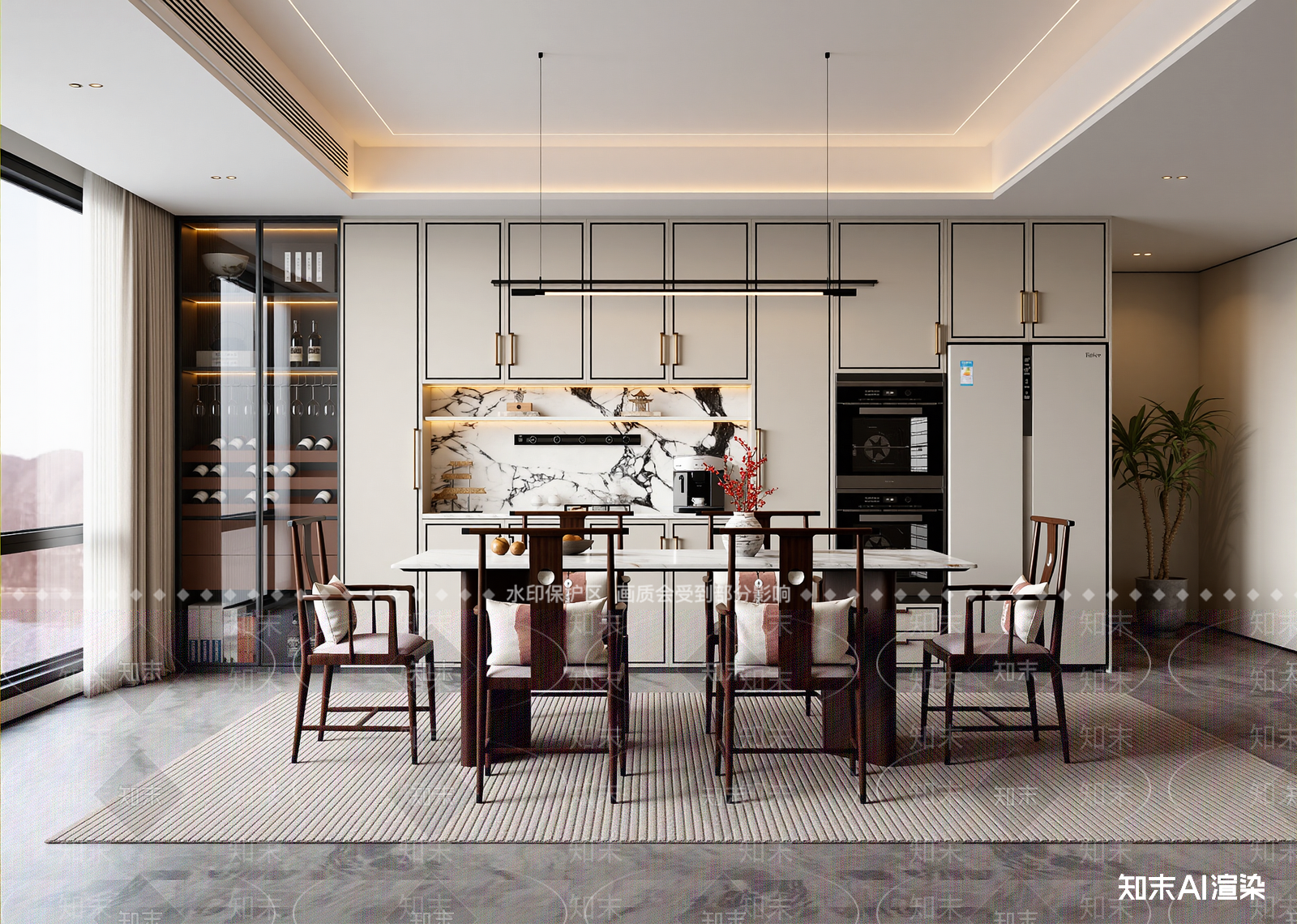 新中式其他餐饮空间3D模型下载【ID:1213989050】