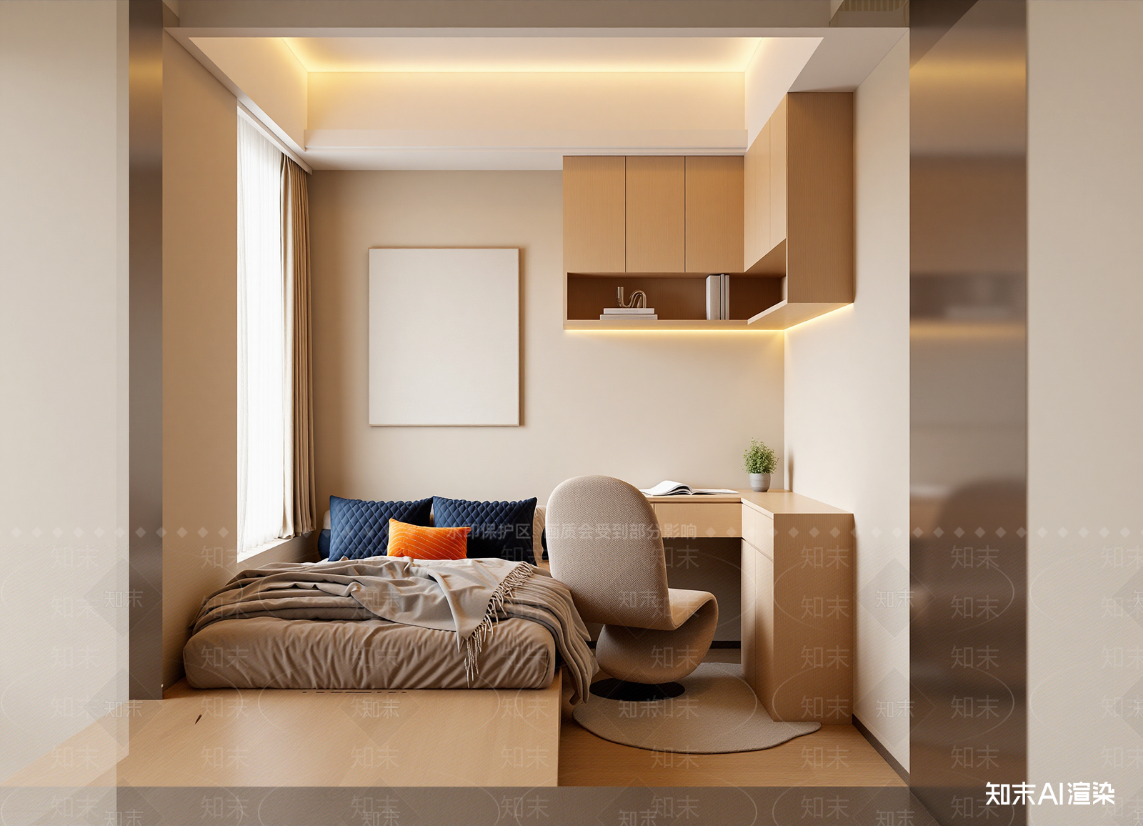 现代榻榻米卧室3D模型下载【ID:1215043832】
