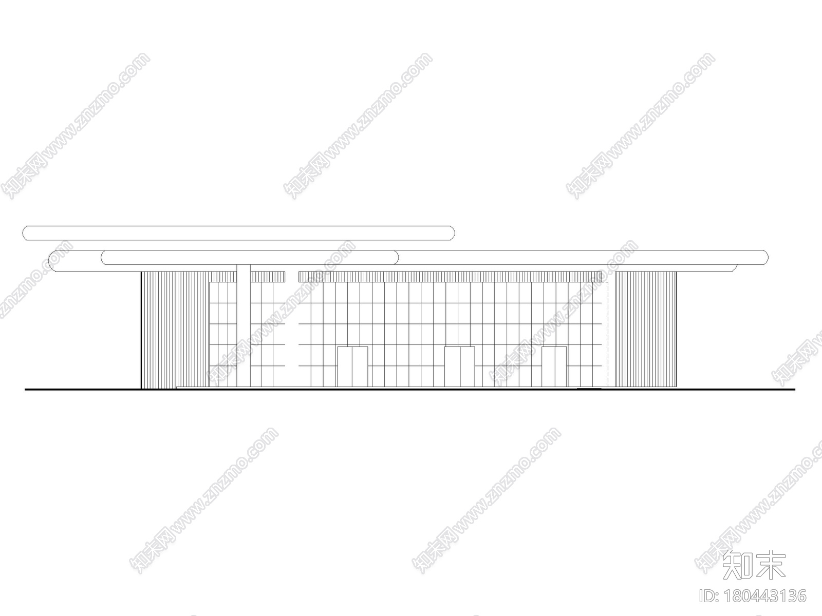 2层框架网架加油站站房建筑施工图2017cad施工图下载【ID:180443136】