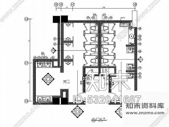 施工图福建大酒店公共卫生间室内装修图施工图下载【ID:532041687】