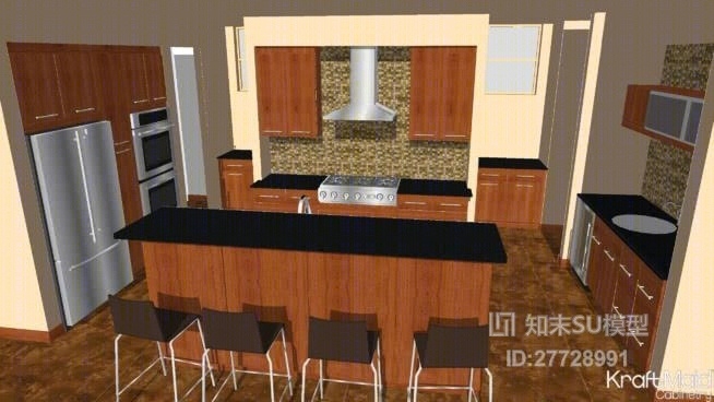 家居开放厨房SU模型下载【ID:27728991】