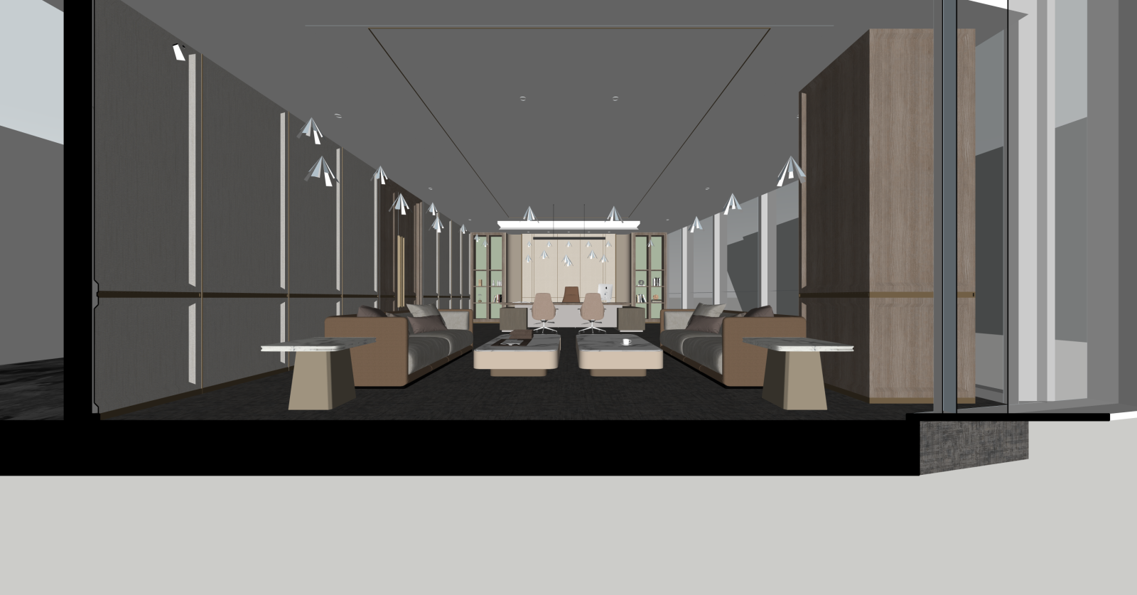 现代办公区SU模型下载【ID:1216048737】