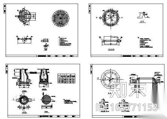 沥青路面污水井大样图cad施工图下载【ID:165771153】