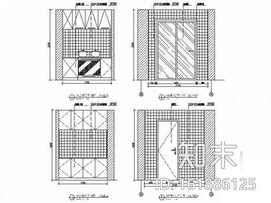 [哈尔滨]现代红色典雅两居室样板房室内装修图（含效果）cad施工图下载【ID:161886125】