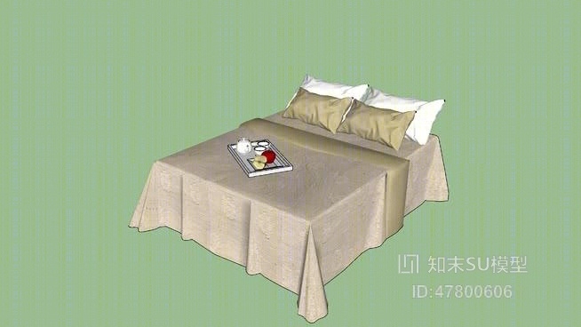 双人床SU模型下载【ID:47800606】