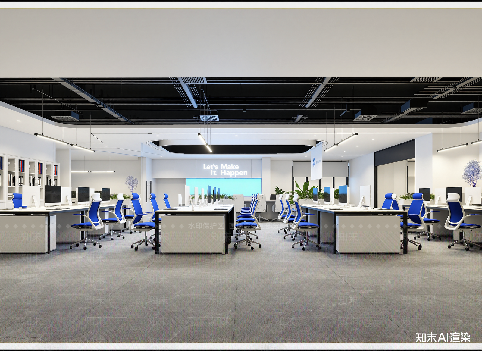 现代办公区3D模型下载【ID:1214794285】